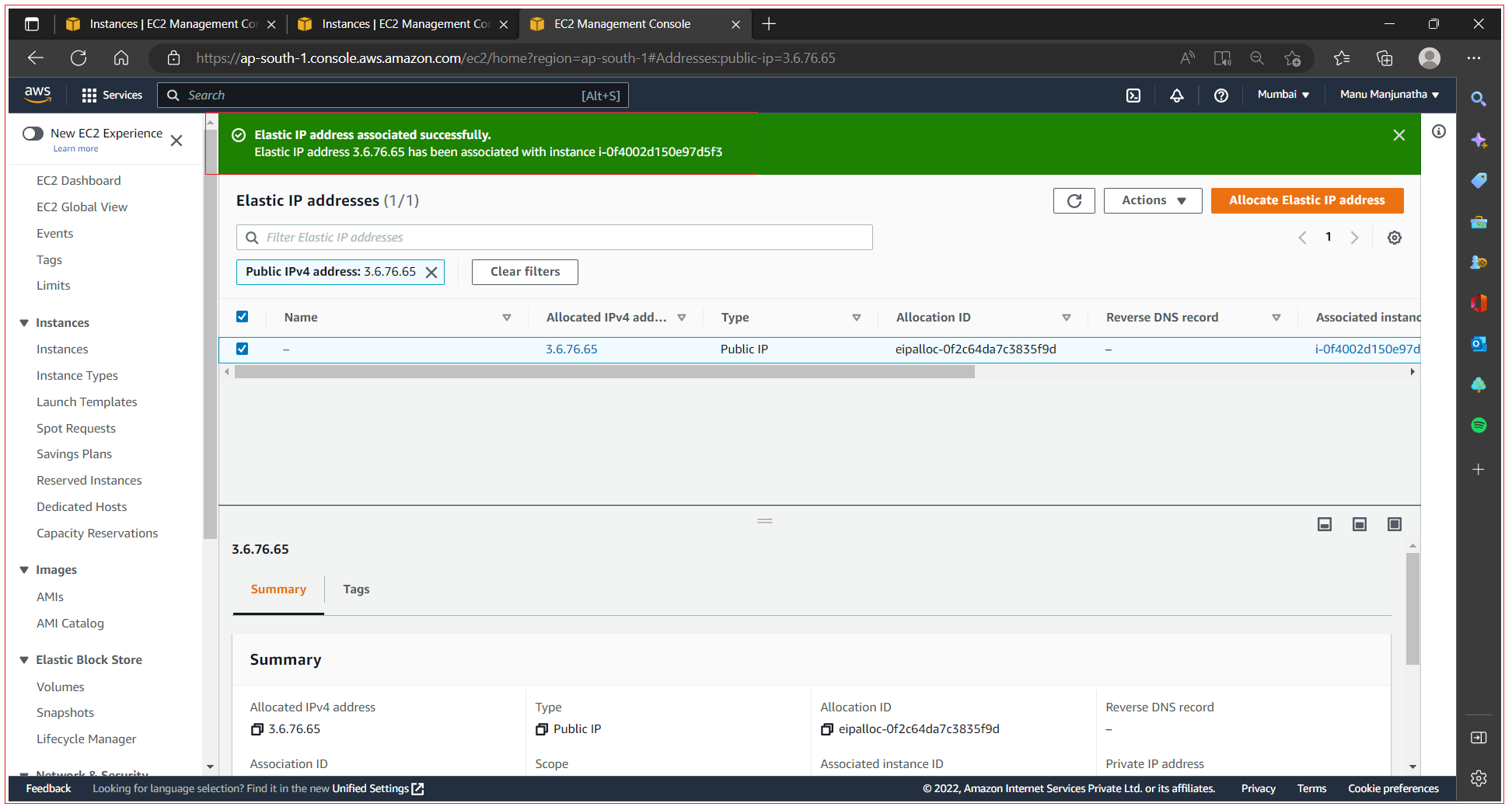 How to allocate fixed public IP address to AWS EC2 virtual machine ...