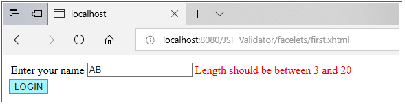JSF validateLength - java4coding