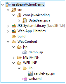 usebean action tag in JSP - java4coding