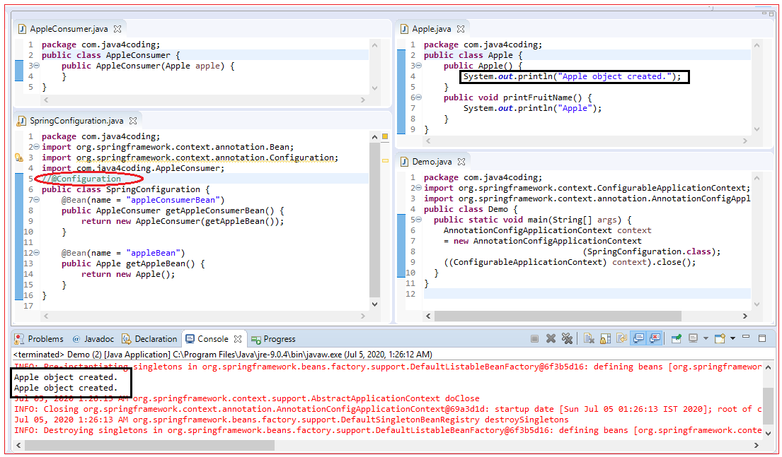 Spring @Configuration Annotation - java4coding