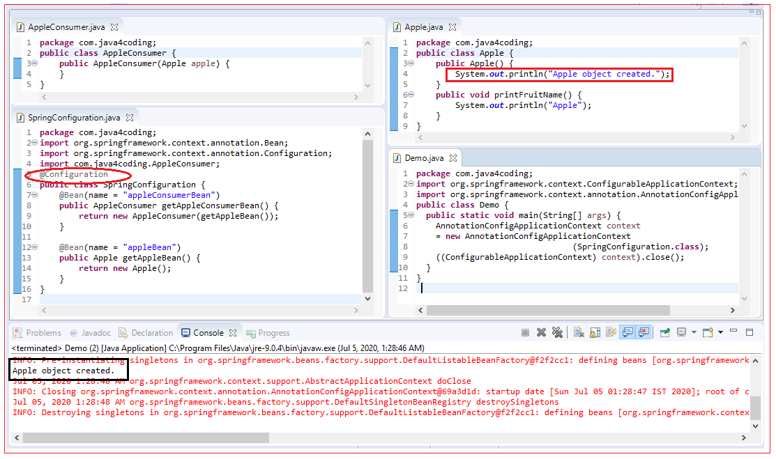 Spring @Configuration Annotation - java4coding